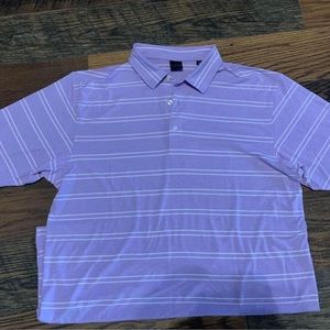 Dunning golf polo lavender stripe XXL
